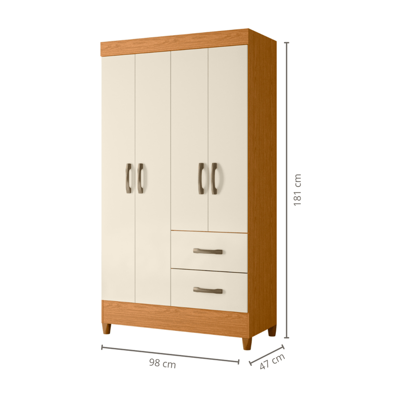 ropero closet ropero de madera movyli cinamomo off white
