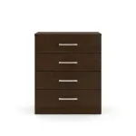 Cómoda cajonera Bertolini 565 con 4 cajones color chocolate alto brillo para recámara