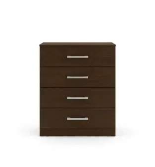 Cómoda Cajonera Moderna Minimalista Bertolini 565 con 4 Cajones para Ropa de Recámara color Chocolate