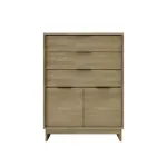 Cómoda cajonera Bertolini 1112 color noce con 3 cajones y 2 puertas para recámara
