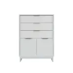 cómoda cajonera Bertolini 1112 color blanco con 3 cajones y 2 puertas para recámara