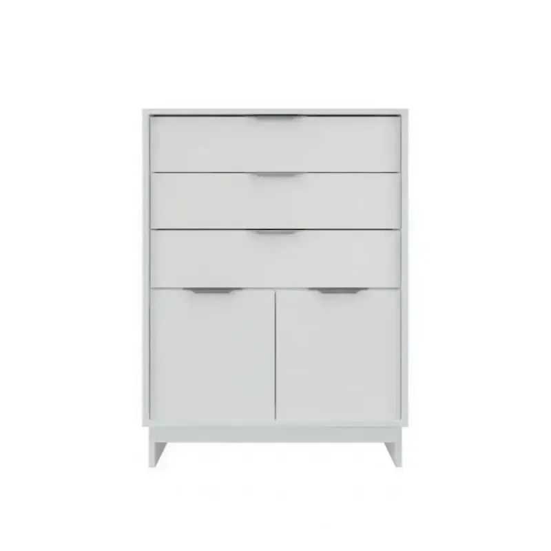 cómoda cajonera Bertolini 1112 color blanco con 3 cajones y 2 puertas para recámara