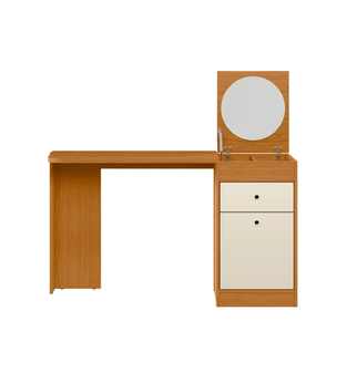BERTOLINI Tocador Vanity Deseo Con Espejo Mesa de Maquillaje Color Cinamomo Off White