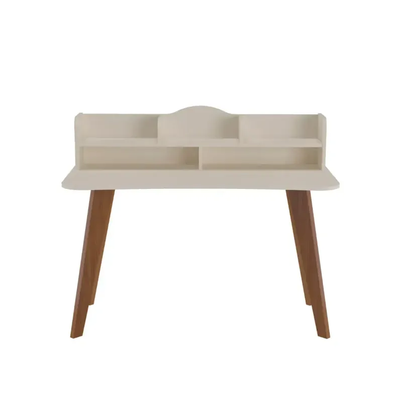 Tocador Vanity Multifuncional Moderno Bertolini Sofia con 2 Nichos 3 Estantes Color Off White Cedro