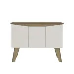 Aparador Credenza Bertolini Oasis Bufetera con 3 puertas 6 nichos color Pino Off White