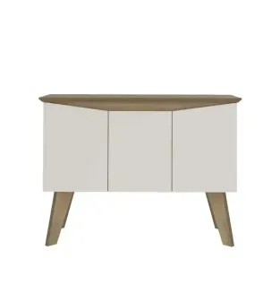Aparador Credenza Bertolini Oasis con 3 puertas 6 nichos color Pino Off White