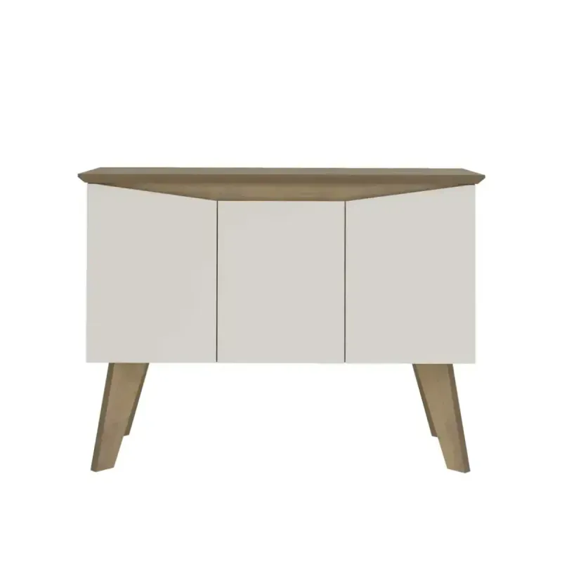 Aparador Credenza Bertolini Oasis Bufetera con 3 puertas 6 nichos color Pino Off White