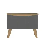 Aparador Credenza Bertolini Oasis Bufetera con 3 puertas 6 nichos color Roble Grafito