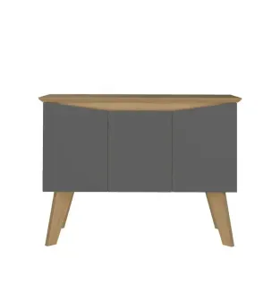 Aparador Credenza Bertolini Oasis con 3 puertas 6 nichos color Roble Grafito