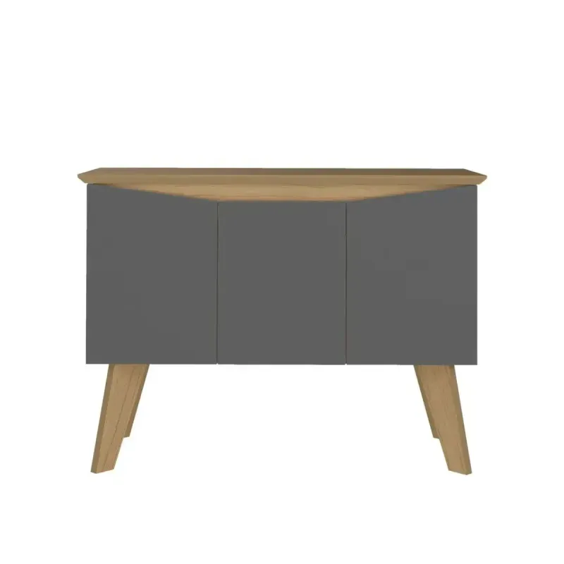 Aparador Credenza Bertolini Oasis Bufetera con 3 puertas 6 nichos color Roble Grafito