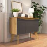 Aparador Credenza Bertolini Oasis con 3 puertas 6 nichos color Roble Grafito