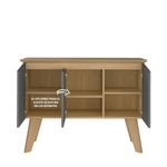 Detalle de una Credenza Bertolini Oasis Bufetera con 3 puertas 6 nichos color Roble Grafito