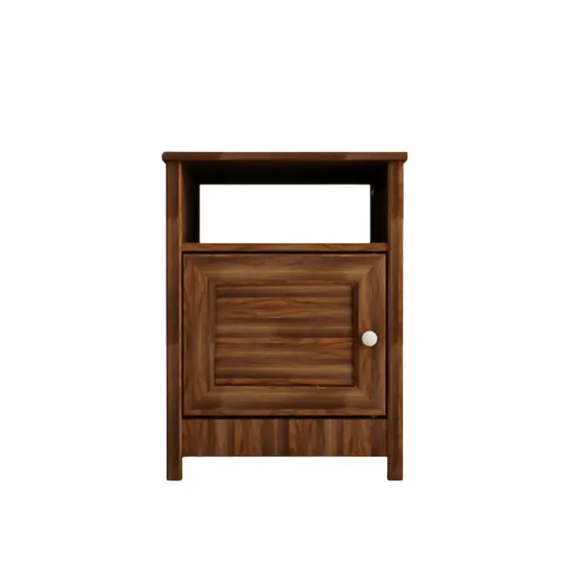Buró Mesita de Noche Bertolini DM 120 Mesilla de Cama Minimalista con 1 estante y 1 puerta color Imbuia