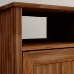 Mesita de Noche Bertolini DM 120 Mesilla de Cama Minimalista con 1 estante y 1 puerta color Imbuia