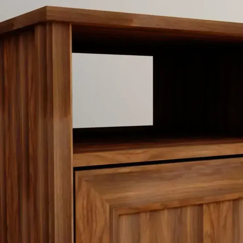 Mesita de Noche Bertolini DM 120 Mesilla de Cama Minimalista con 1 estante y 1 puerta color Imbuia