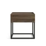 Buró Mesita de Noche Bertolini 1342 Mesa Auxiliar Minimalista con 1 Cajón color Legno con Negro