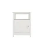 Buró Mesita de Noche Bertolini DM 120 Mesilla de Cama Minimalista con 1 estante y 1 puerta color Blanco