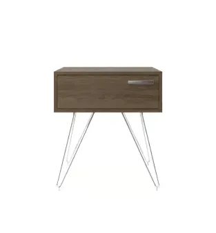 Buró Mesa de noche Bertolini 881 con 1 Cajón color Legno