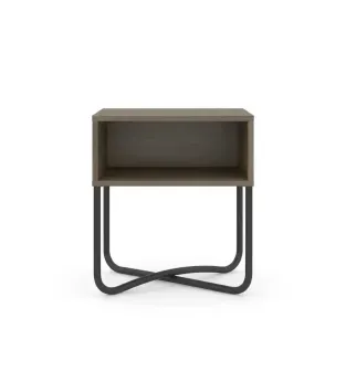 Buró Mesa de Noche Moderna Bertolini 1270 con 1 Estante color Legno Negro
