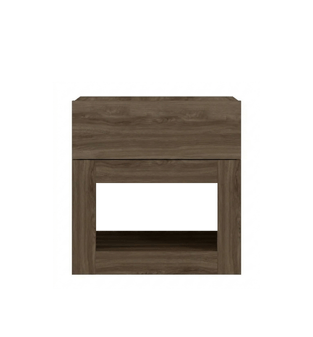 Buró Mesita de Noche Minimalista de Madera MDP Bertolini 567 con 1 Cajón y 1 nicho color Legno