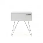 Mesa Auxiliar Moderna Bertolini 881 Mesita de Noche Lateral para Sala con 1 cajón color Blanco