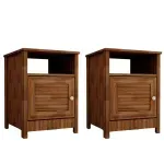 Par de Burós Mesitas de Noche de Madera MDP modernos Bertolini DM 120 Burós Minimalistas color Imbuia