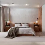 Par de Burós Mesitas de Noche de Madera MDP modernos Bertolini DM 120 color Imbuia