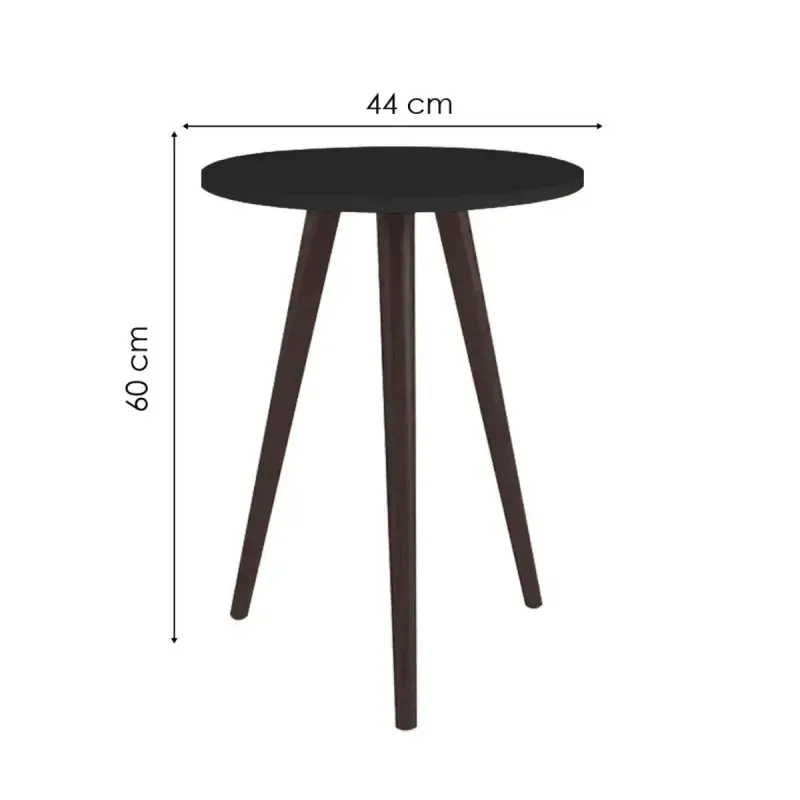 Medidas de Mesa Lateral Auxiliar Bertolini RT 3099 Mesita De Noche para Sala color Negro