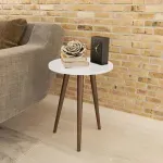 Mesa Lateral Bertolini RT 3099 Mesita De Noche para Sala color Blanco