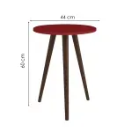 Medidas de Mesa Lateral Auxiliar Bertolini RT 3099 Mesita De Noche para Sala color Rojo