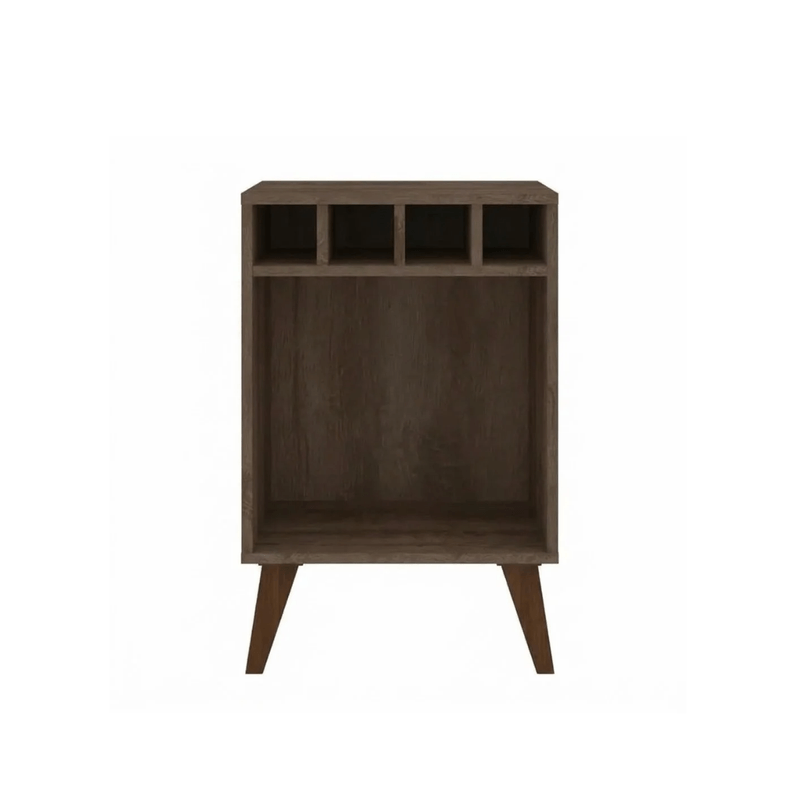 Mini bar Botellero Bertolini RT 3142 Mesa Auxiliar para Sala con 4 Porta Botellas color Rústico