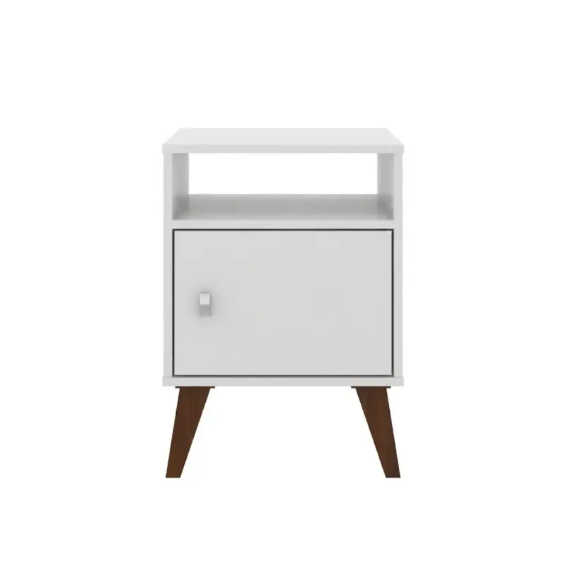 Mesa Lateral Auxiliar Bertolini RT 3145 Mesita de Noche con 1 Puerta 1 Nicho color Blanco