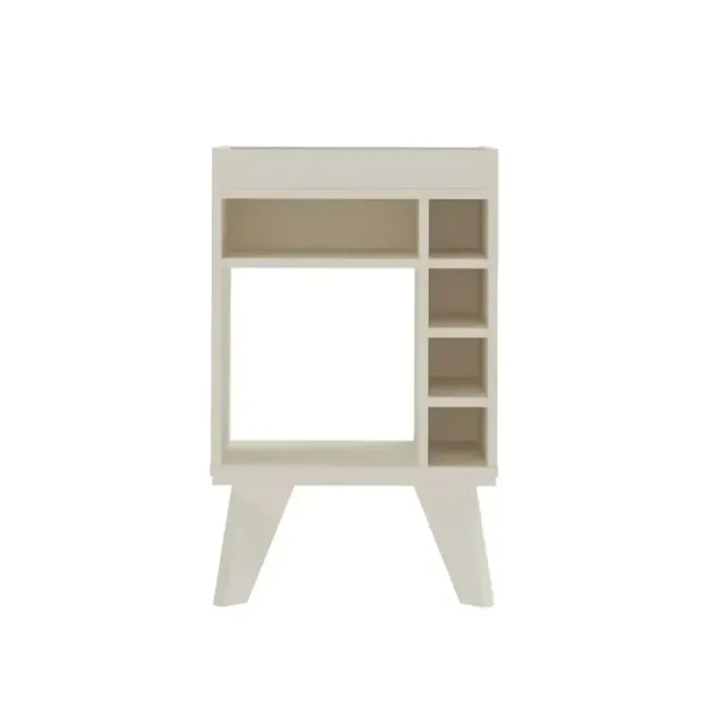 Mini Cava Bar de Madera MDP Bertolini Drink Botellero con 4 nichos color Blanco
