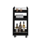 Carrito Auxiliar de Cocina y Comedor Bertolini Brito Botellero, Carrito servicio con Ruedas color Negro