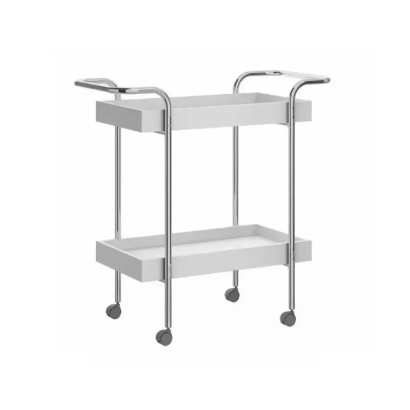 Carrito Auxiliar de Cocina y Comedor Bertolini 1284, Carrito servicio con Ruedas color Blanco Cromado