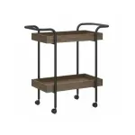 Carrito Auxiliar de Cocina y Comedor Bertolini 1284, Carrito servicio con Ruedas color Legno Negro