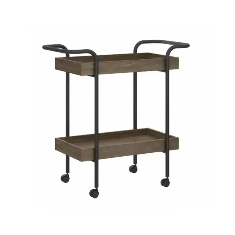 Carrito Auxiliar de Cocina y Comedor Bertolini 1284, Carrito servicio con Ruedas color Legno Negro