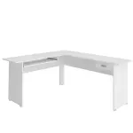 Escritorio en L Moderno para Computadora y Oficina Bertolini Cannes Escritorio de Madera MDP con 1 cajón color Blanco