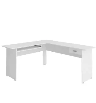 Escritorio en L para Computadora Bertolini Cannes 1 cajón color Blanco