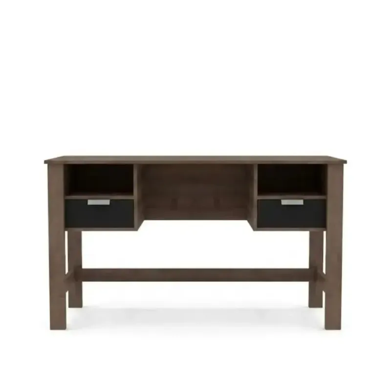 Escritorio para Computadora de Madera MDP Moderno Armable Bertolini RT 3127 2 cajones 2 nichos color Rústico Negro
