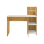 Escritorio para Computadora Moderno de Madera MDP Bertolini Link, 4 nichos color Roble Blanco