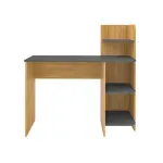 Escritorio para Computadora Moderno de Madera MDP Bertolini Link, 4 nichos color Roble Grafito