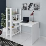Escritorio para Computadora Moderno Bertolini Match Escritorio con Librero Estilo Industrial color Blanco