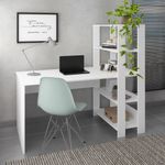 Escritorio para Computadora Moderno Bertolini Match Escritorio con Librero Blanco