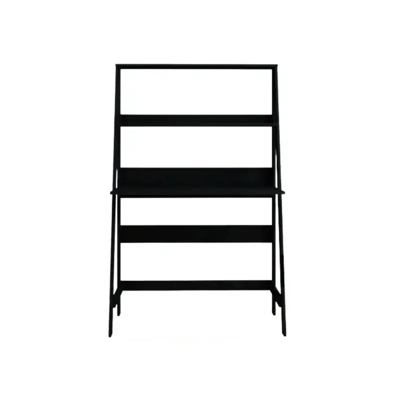 Escritorio para Computadora Armable Bertolini E 960 Mesa para PC en forma de A de Moderna con Estantes de Madera MDP color Negro