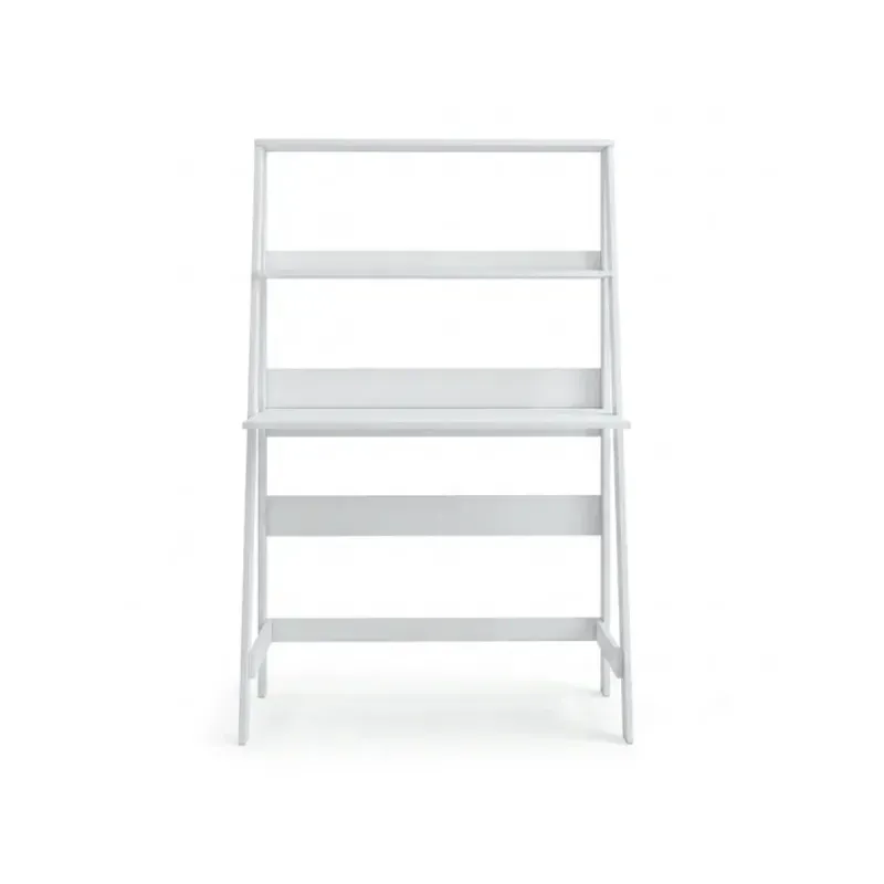 Escritorio para Computadora Armable Bertolini E 960 Mesa para PC en forma de A de Moderna con Estantes de Madera MDP color Blanco