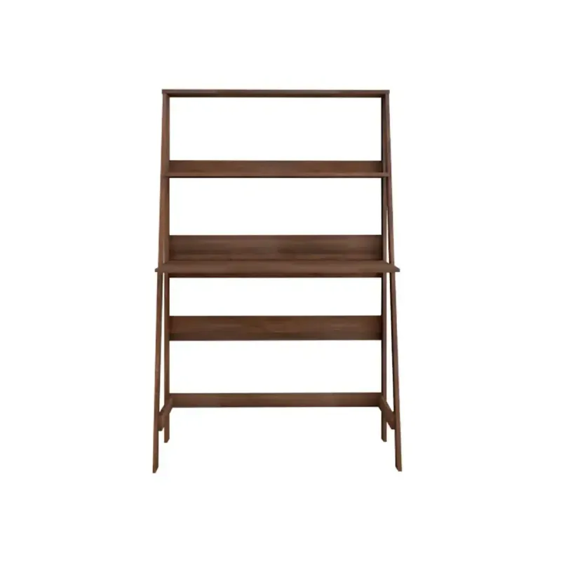 Escritorio para Computadora Armable Bertolini E 960 Mesa para PC en forma de A de Moderna con Estantes de Madera MDP color Imbuia