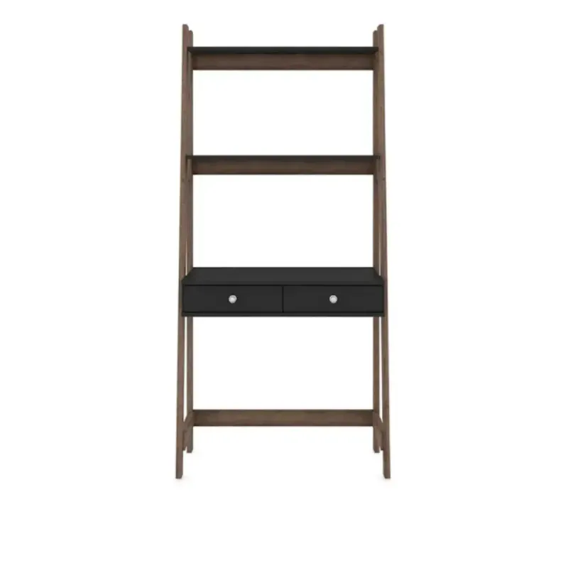 Escritorio para Computadora Bertolini RT 3120 Escritorio Armable de Madera MDP para Oficina con 1 Cajón Rústico Negro