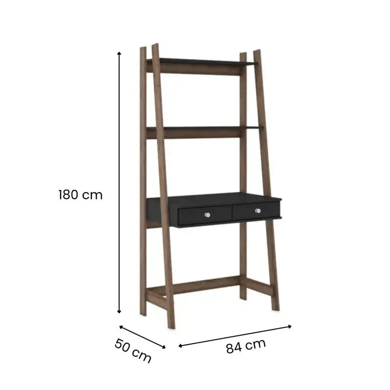 Medidas de un Escritorio para Computadora Bertolini RT 3120 Escritorio Armable de Madera MDP para Oficina con 1 Cajón Rústico Negro