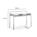 Medidas del Escritorio Moderno para Computadora y Oficina Bertolini 1280 Escritorio de Madera MDP con 1 cajón color Blanco Cromado